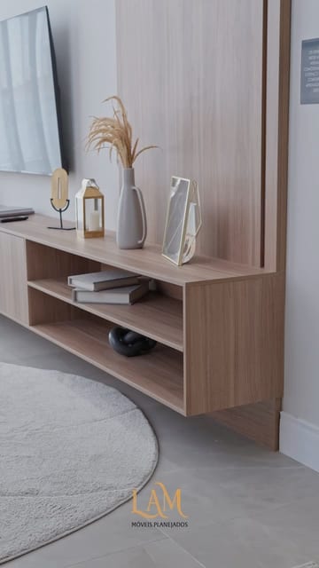 Fitted furniture detail in a Khaph campaign image for LAM Móveis